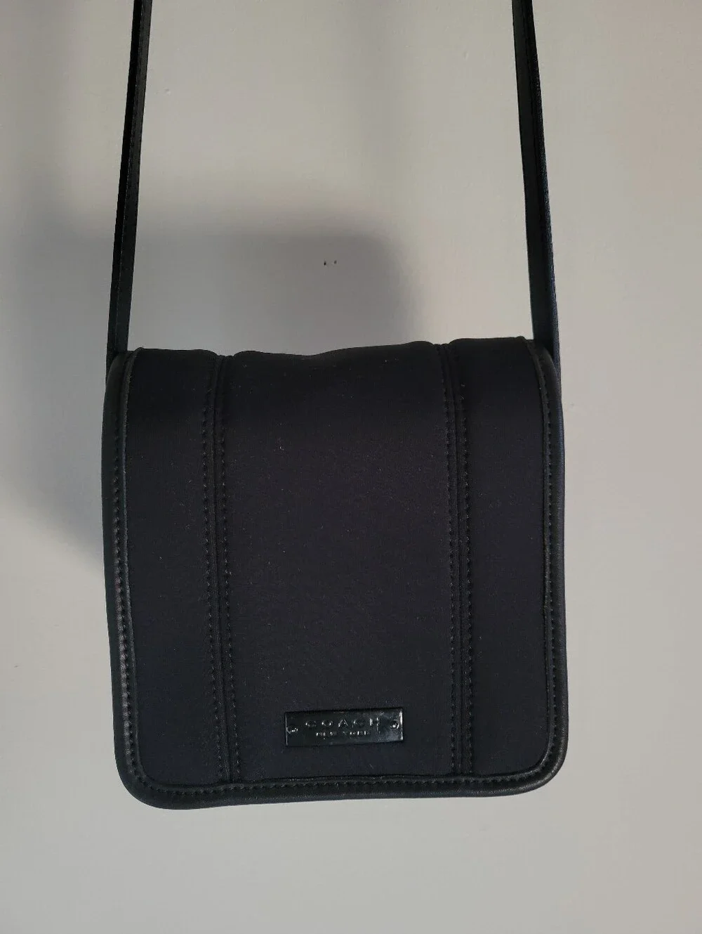 Vintage 1990s Coach Neo Neoprene Black Crossbody Shoulder Bag